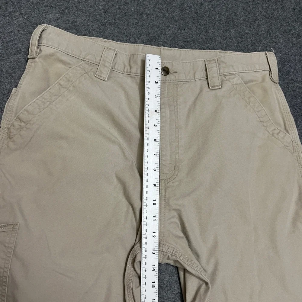 Carhartt B147 Loose Fit Canvas Carpenter Shorts Tan Khaki Men's Size 36 Workwear